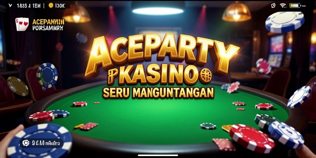 Screenshot dari gameplay seru ACEPARTY menampilkan suasana kasino yang autentik.