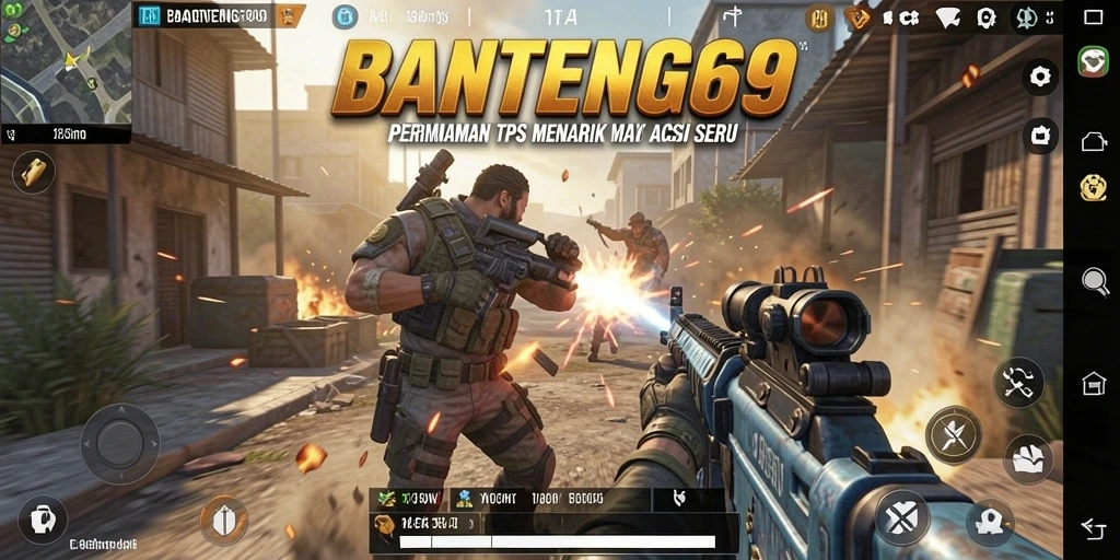 Screenshot BANTENG69 menampilkan aksi pertempuran TPS yang seru.
