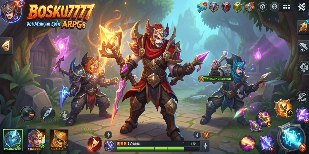 Tampilan menarik dari gameplay ARPG di BOSKU777.