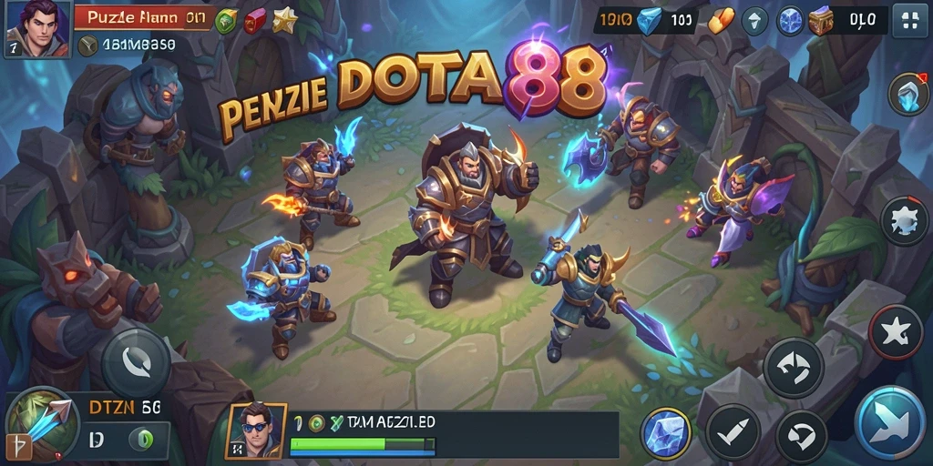 Tampilan gameplay DOTA88 yang penuh warna dan menantang.