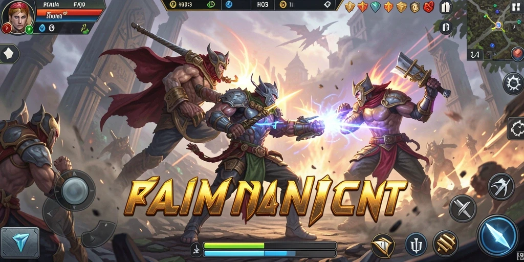 Screenshot gameplay H03 menampilkan pertarungan seru dan grafis menakjubkan.