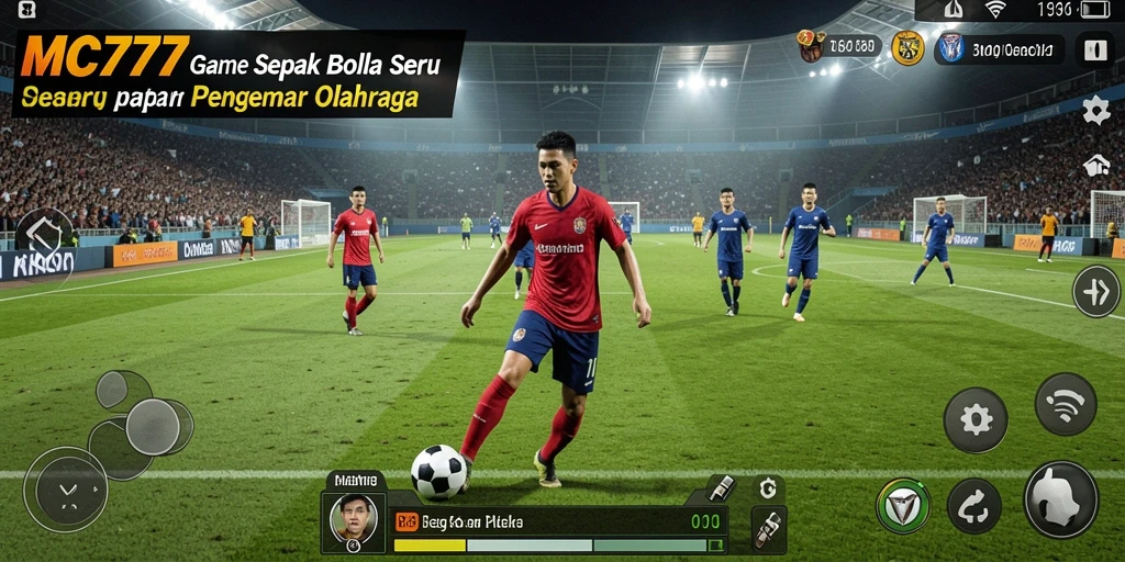 Screenshot gameplay sepak bola yang mendebarkan dari MC777.