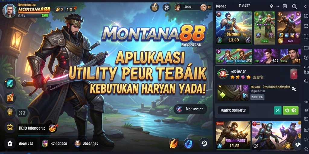Screenshot utama MONTANA88 menampilkan antarmuka aplikasi Utility yang intuitif.