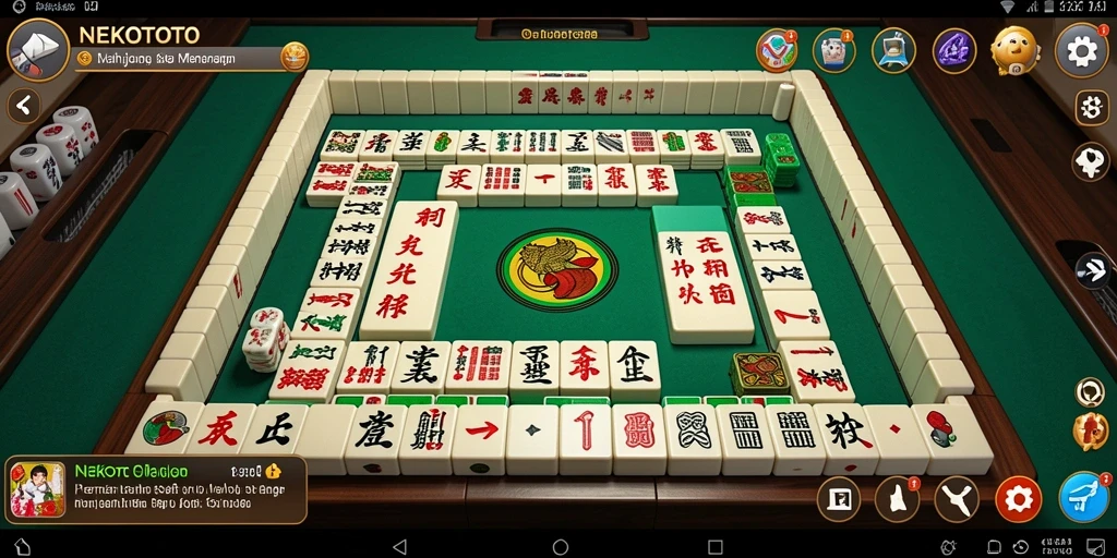 Screenshot utama NEKOTOTO menampilkan gameplay Mahjong yang seru.