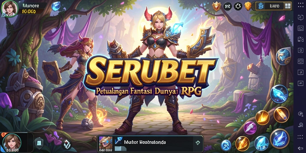 Screenshot utama SERUBET menampilkan gameplay RPG yang mendebarkan.