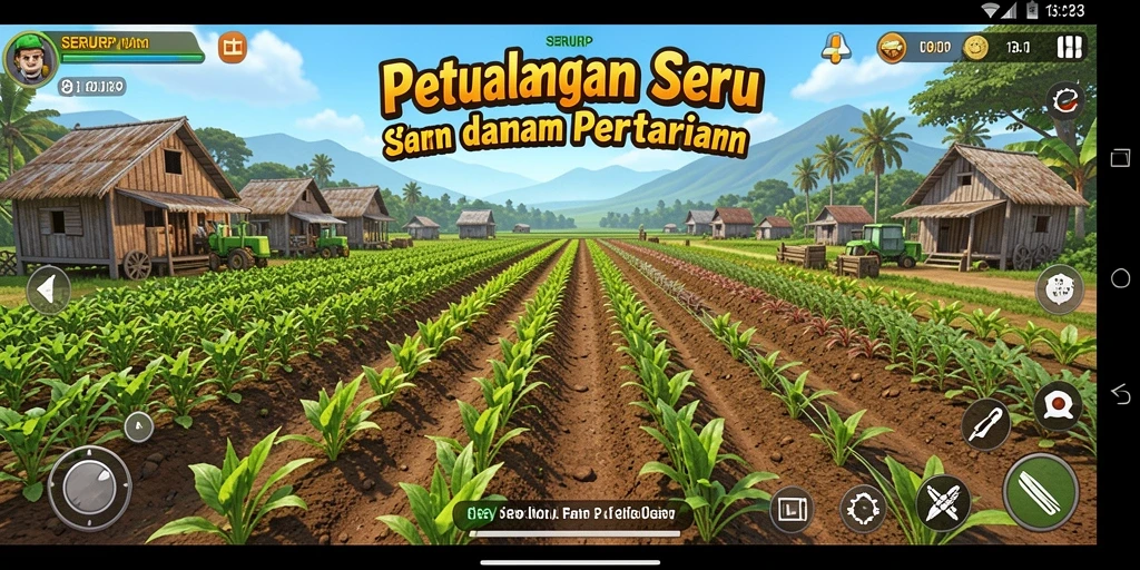 Tangkapan layar SERURP menampilkan pengalaman pertanian yang seru.