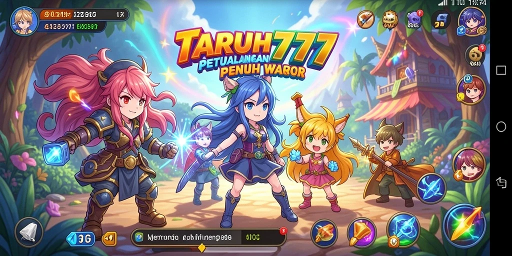 Tangkapan layar TARUH777 menunjukkan pertarungan seru dengan karakter Anime.